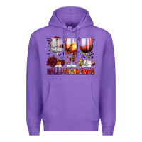 Purple hallothanksmas halloween thanksgiving  christmas wine Premium Hoodie - FaDigitalArtStudio