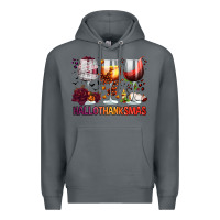 Rock hallothanksmas halloween thanksgiving  christmas wine Premium Hoodie - FaDigitalArtStudio
