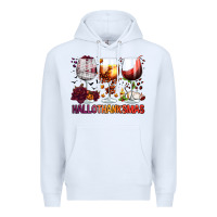 White hallothanksmas halloween thanksgiving  christmas wine Premium Hoodie - FaDigitalArtStudio