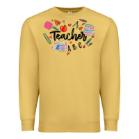 Antique Gold teacher heart Premium Sweatshirt - MaliasSmallBusiness