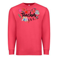 Cardinal teacher heart Premium Sweatshirt - MaliasSmallBusiness