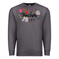 Charcoal Heather teacher heart Premium Sweatshirt - MaliasSmallBusiness