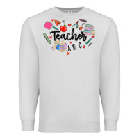 Dove Grey teacher heart Premium Sweatshirt - MaliasSmallBusiness