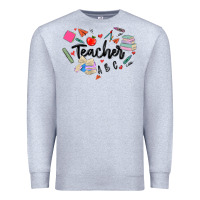 Heather Grey teacher heart Premium Sweatshirt - MaliasSmallBusiness