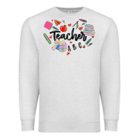 Oatmeal Heather teacher heart Premium Sweatshirt - MaliasSmallBusiness