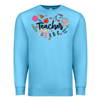 Ocean Blue teacher heart Premium Sweatshirt - MaliasSmallBusiness