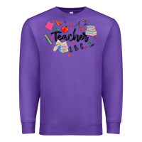 Purple teacher heart Premium Sweatshirt - MaliasSmallBusiness