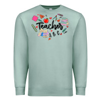 Seafoam teacher heart Premium Sweatshirt - MaliasSmallBusiness