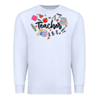 White teacher heart Premium Sweatshirt - MaliasSmallBusiness