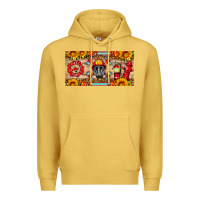 Antique Gold firefighter air mask sunflower and elementary license plate Premium Hoodie - HRA Design Shop