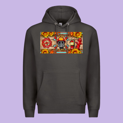 Firefighter Air Mask Sunflower And Elementary License Plate Premium Hoodie Designed By Hra Design Shop
