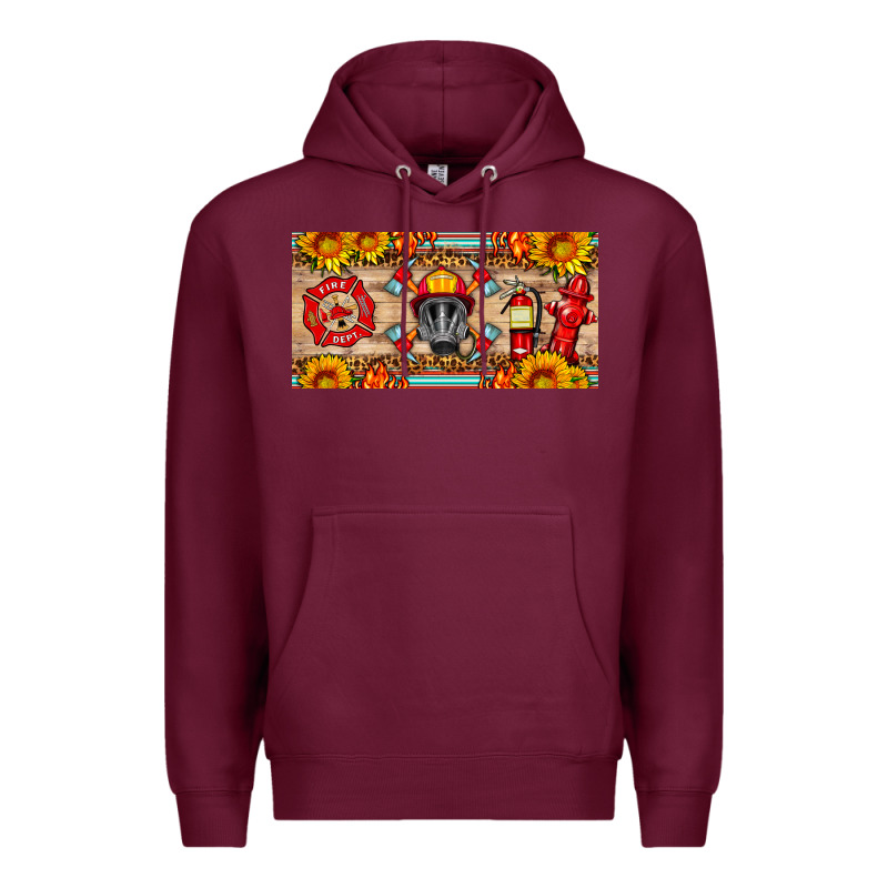 Firefighter Air Mask Sunflower And Elementary License Plate Premium Hoodie by HRA Design Shop | Teevron