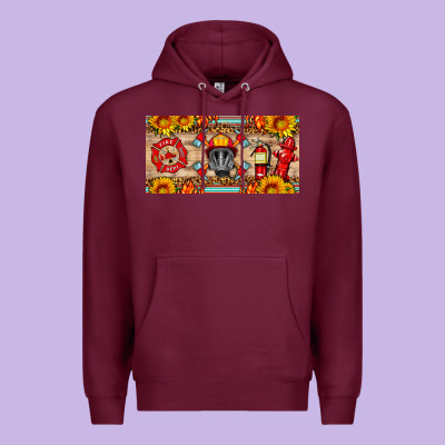 Firefighter Air Mask Sunflower And Elementary License Plate Premium Hoodie Designed By Hra Design Shop