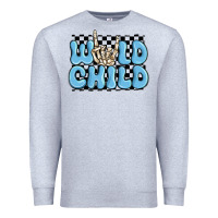 Heather Grey wild child blue skeleton Premium Sweatshirt - MaliasSmallBusiness