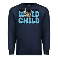 Navy wild child blue skeleton Premium Sweatshirt - MaliasSmallBusiness