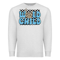 Oatmeal Heather wild child blue skeleton Premium Sweatshirt - MaliasSmallBusiness