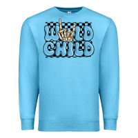 Ocean Blue wild child blue skeleton Premium Sweatshirt - MaliasSmallBusiness