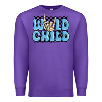 Purple wild child blue skeleton Premium Sweatshirt - MaliasSmallBusiness