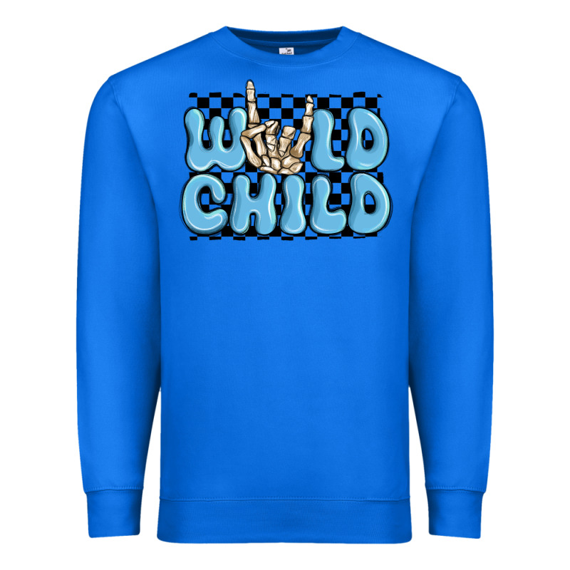 Wild Child Blue Skeleton Premium Sweatshirt by MaliasSmallBusiness | Teevron
