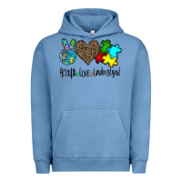 Pigment Pebble Blue accept love understand Urban Hoodie - CowhideDigitalArt
