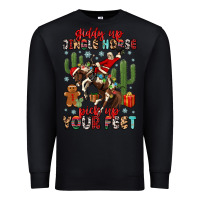 Black giddy up jingle horse pick up your feet Premium Sweatshirt - MaliasSmallBusiness