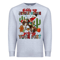 Heather Grey giddy up jingle horse pick up your feet Premium Sweatshirt - MaliasSmallBusiness