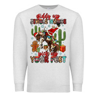 Oatmeal Heather giddy up jingle horse pick up your feet Premium Sweatshirt - MaliasSmallBusiness