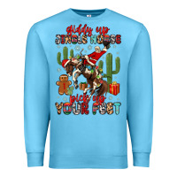 Ocean Blue giddy up jingle horse pick up your feet Premium Sweatshirt - MaliasSmallBusiness
