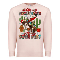 Pale Pink giddy up jingle horse pick up your feet Premium Sweatshirt - MaliasSmallBusiness