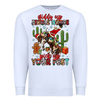 White giddy up jingle horse pick up your feet Premium Sweatshirt - MaliasSmallBusiness