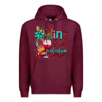 Burgundy wine is my valentine olivia Premium Hoodie - OliviaCreatesArt