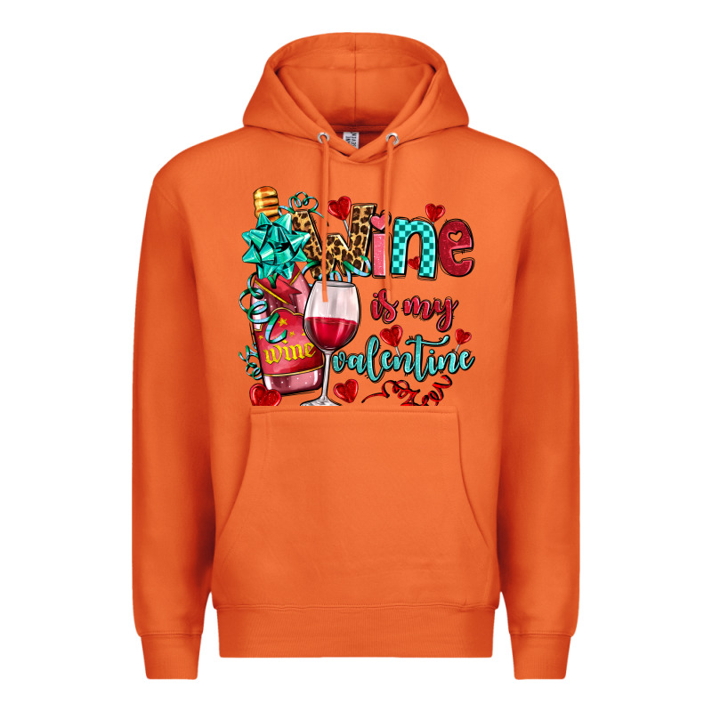 Wine Is My Valentine Olivia Premium Hoodie by OliviaCreatesArt | Teevron