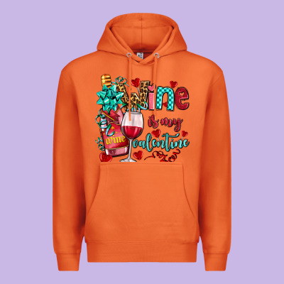 Wine Is My Valentine Olivia Premium Hoodie Designed By Oliviacreatesart