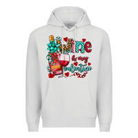 Dove Grey wine is my valentine olivia Premium Hoodie - OliviaCreatesArt