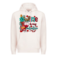 Pale Pink wine is my valentine olivia Premium Hoodie - OliviaCreatesArt