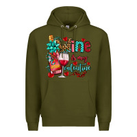 Army Green wine is my valentine olivia Premium Hoodie - OliviaCreatesArt