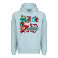 Blue Mist wine is my valentine olivia Premium Hoodie - OliviaCreatesArt