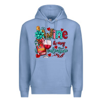 Colony Blue wine is my valentine olivia Premium Hoodie - OliviaCreatesArt