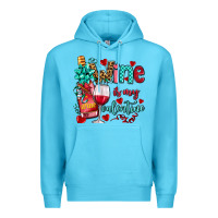 Ocean Blue wine is my valentine olivia Premium Hoodie - OliviaCreatesArt