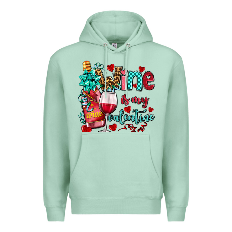 Wine Is My Valentine Olivia Premium Hoodie by OliviaCreatesArt | Teevron