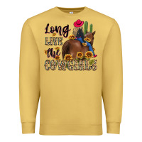 Antique Gold long live the cowgirls Premium Sweatshirt - MaliasSmallBusiness