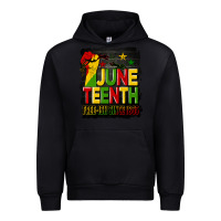 Black juneteenth fist free ish since 1865 with background Urban Hoodie - HRA Design Shop