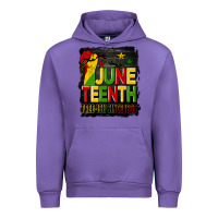 Tulip juneteenth fist free ish since 1865 with background Urban Hoodie - HRA Design Shop