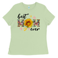 Matcha best mom ever with sunflower Ladies Tee - Artiststas