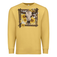 Antique Gold western bull skull Premium Sweatshirt - MaliasSmallBusiness