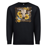 Black western bull skull Premium Sweatshirt - MaliasSmallBusiness