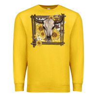 Lemon western bull skull Premium Sweatshirt - MaliasSmallBusiness