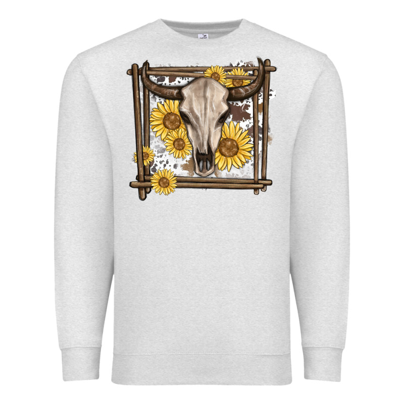 Western Bull Skull Premium Sweatshirt by MaliasSmallBusiness | Teevron
