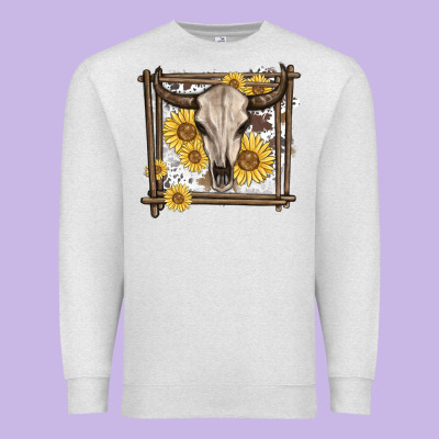 Premium Sweatshirt western bull skull