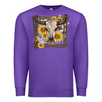 Purple western bull skull Premium Sweatshirt - MaliasSmallBusiness